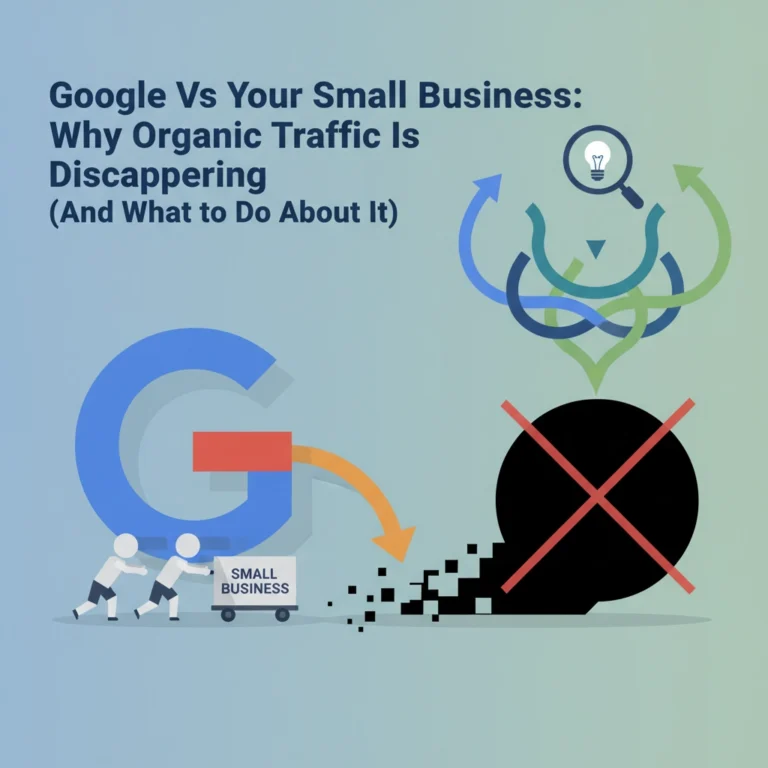 Read more about the article Google Vs Your Small Business: Why Organic Traffic Is Disappearing (And What to Do About It)